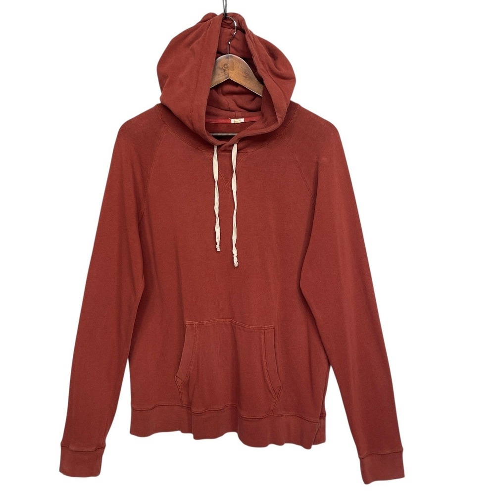 J.Crew Womens Burnt Orange Raglan Sleeve Pullover Hoodie Sweatshirt 33279 L